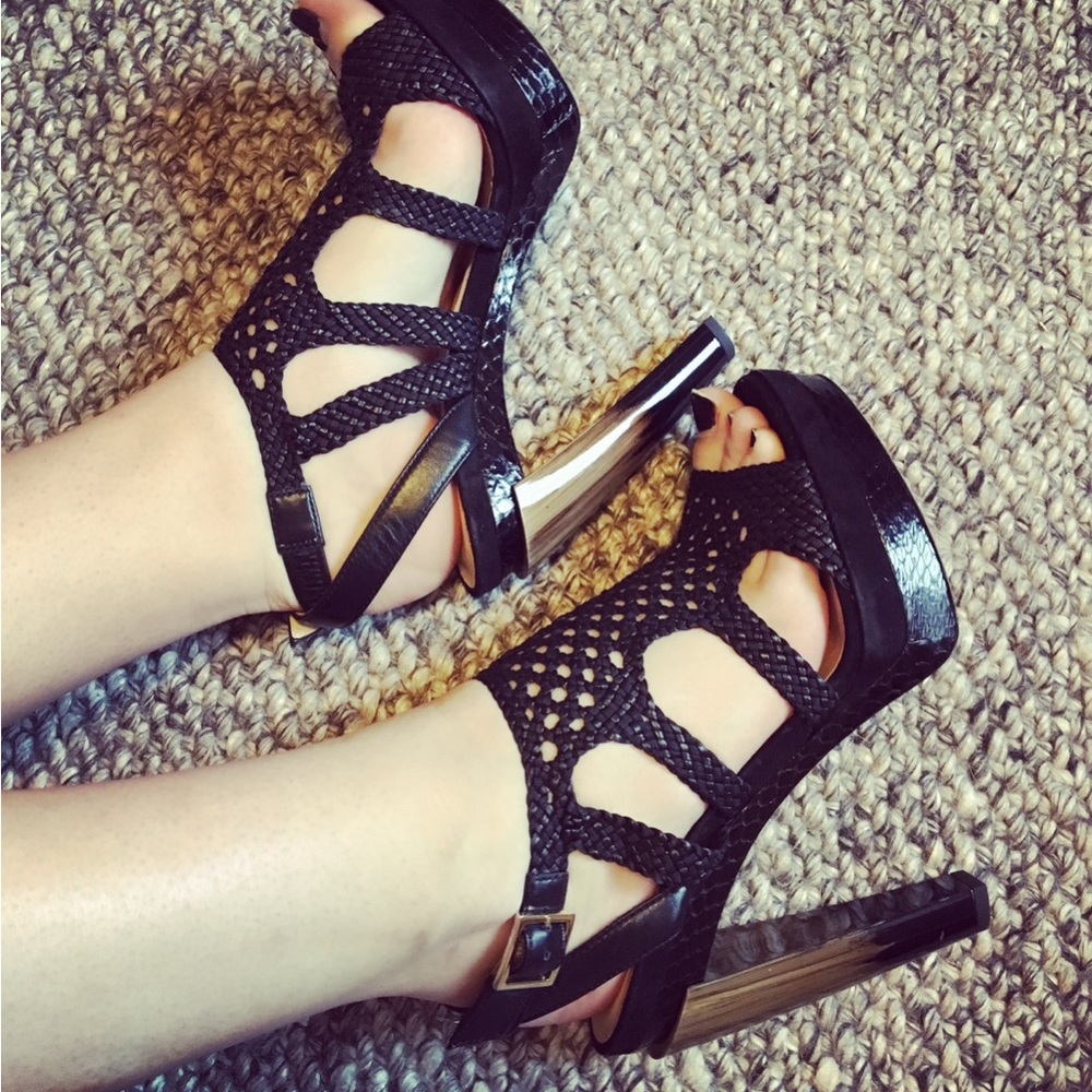 Jimmy Choo Elegant Black Strappy Heels
